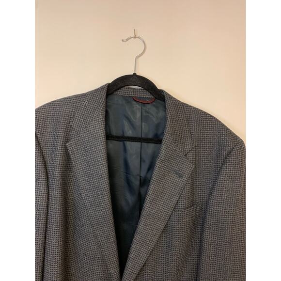 Hart Schaffner Marx Blazer Houndstooth Preppy Academia Professional Business 42L - Picture 2 of 12